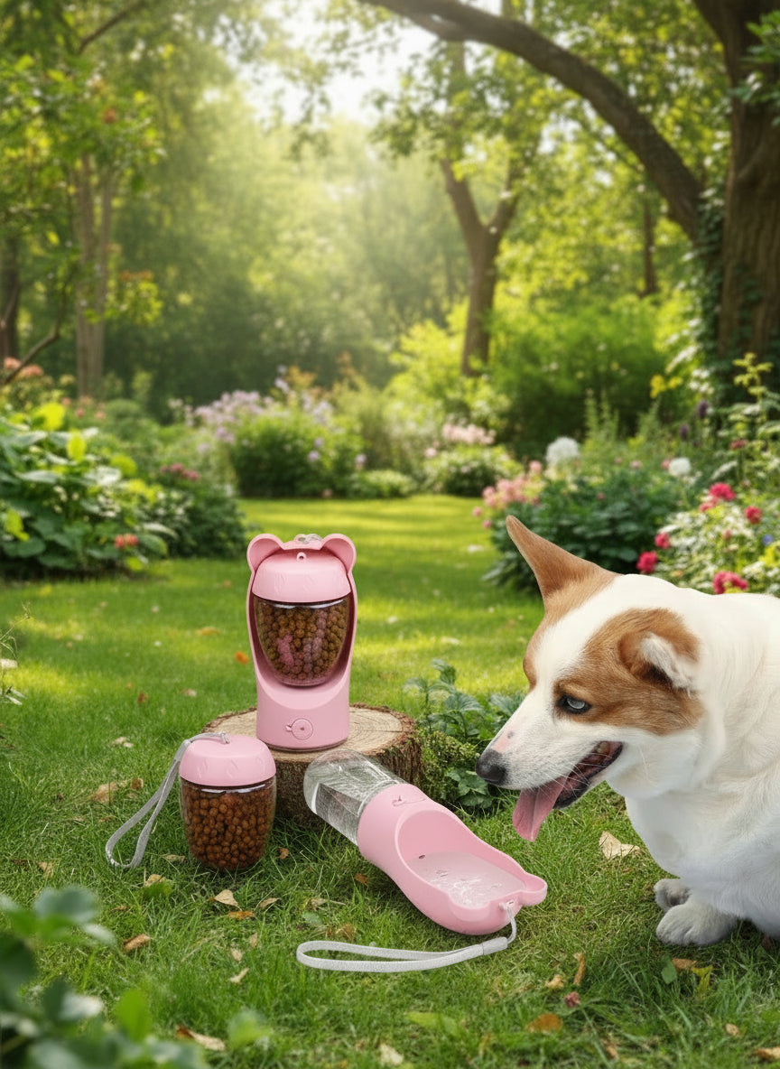 Draagbare Waterfles & Voerbak